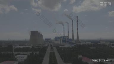 工厂航拍火力发电燃煤电厂热电厂
